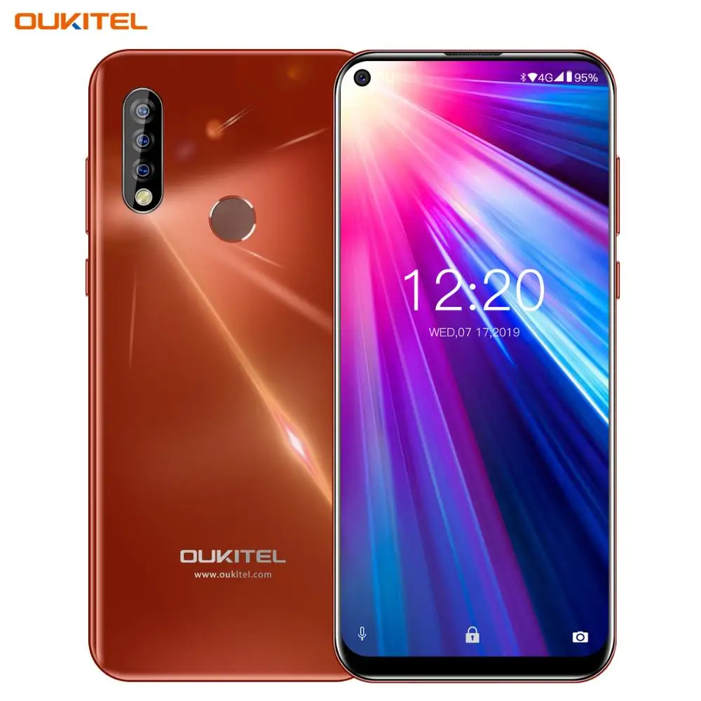 Oukitel C17 6,3" Android 9,0 тройные камеры 3 ГБ ОЗУ 16 Гб ПЗУ 3900 мАч батарея мобильный телефон 13MP отпечаток пальца 4G LTE смартфон - Цвет: Red