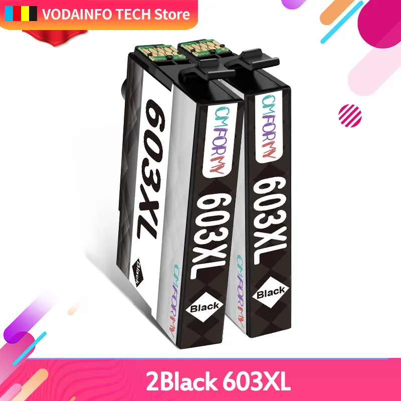 2 Nero Compatibile Per Epson 603Xl T603Xl E-603Xl Cartuccia D'Inchiostro Per Epson Xp-2100 Xp-2105 Xp-3100 Xp-3105 Xp-4100 Stampante Di Xp-4105