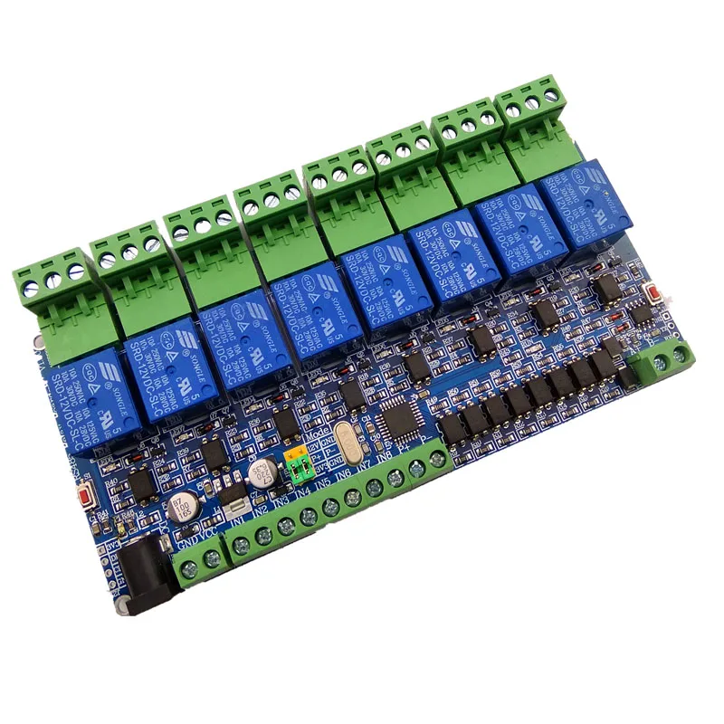 DC12V 8-канальный релейный модуль Modbus-Rtu сетевая плата расширения RS485 ttl