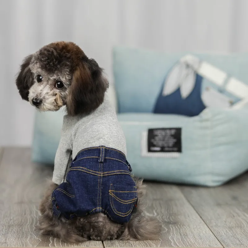 dog jumpsuits jean clothes (14)