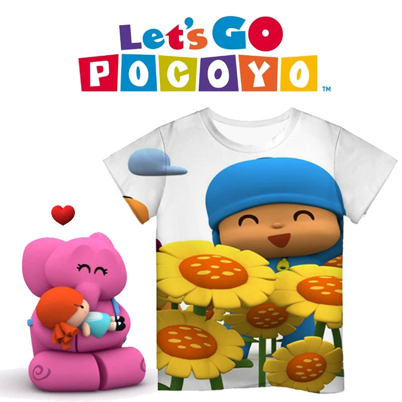 

Pocoyo T-shirts 3d Print Girl Clothes Pato Elly Kids Fashion Funny Boys Girl T-shirt Children's Short Sleeve Harajuku Streetwear