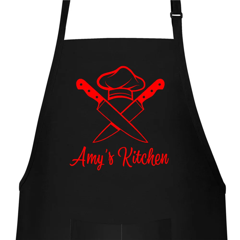 New Kitchen Apron For Man and Woman Personalized Name Birthday Gifts Apron Home Party Accessory Barbecue