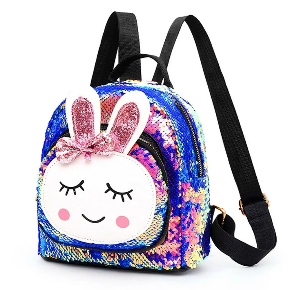 Новинка, милый рюкзак для девочек с блестящими пайетками Kawaii, рюкзак с блестящими блестками, рюкзак для маленьких девочек, школьная дорожная сумка через плечо - Цвет: Синий