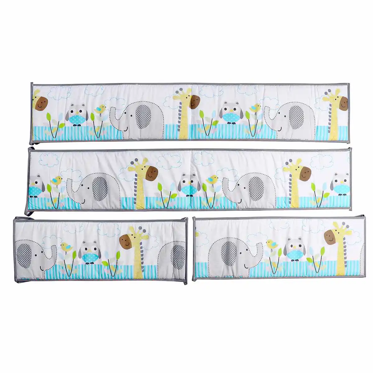 0225 4 шт./компл. 130X25 см для детской кроватки, в детской кроватки, мягкая детская кровать вокруг для детей Накладка для детской кроватки - Цвет: 0225