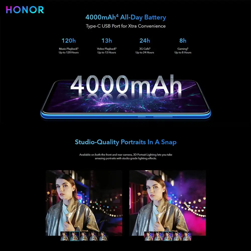 Глобальная версия смартфона Honor 9x 6 59 дюймов с Полноразмерным экраном 48 МП тройные