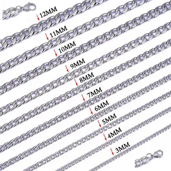 

2020 High Quality Punk Stainless Steel Necklace Curb Cuban Link Chain Jewelry Party Jewelry Chain Gift for Men