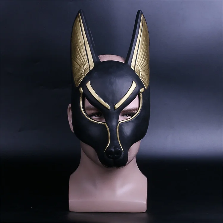 Египетская Anubis косплей маска для лица платок Canis Spp голова Волка шакал реквизит в виде животных Хэллоуин Необычные Вечерние