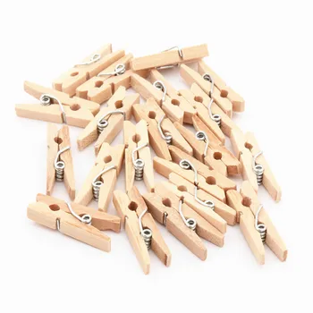 

10pcs Made in China 25mm log Wooden Clips Photo Clips Clothespin Craft Decoration Clips School Office clips