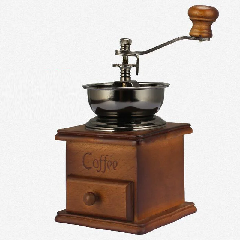 Destockage Noël : Moulin à Café Manivelle En Bois De Hêtre 21.5cm Ogo Living Pas Cher