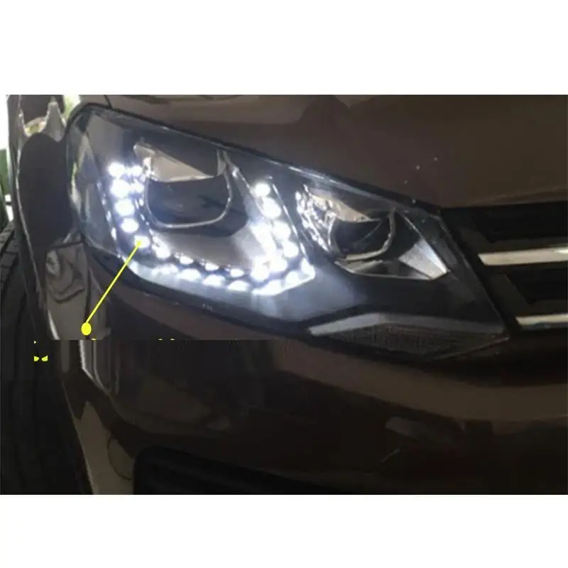 Cob Drl Automovil авто лампа наружные светодиодные дневные ходовые огни автомобиля освещение фары 11 12 13 14 15 для Volkswagen Toureg