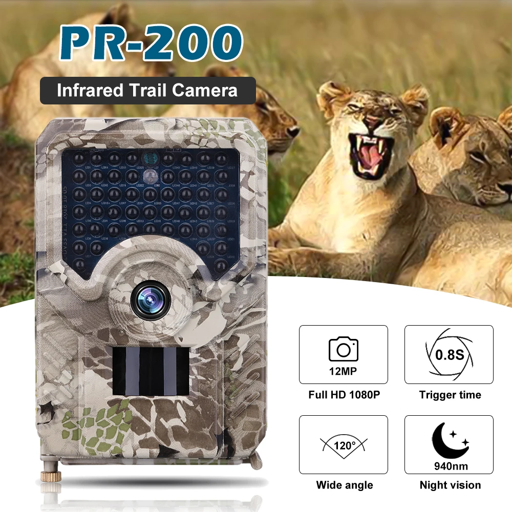 Outlife PR-100 охотничья камера, камера слежения 12MP 1080P фото ловушки дикая игра слежение