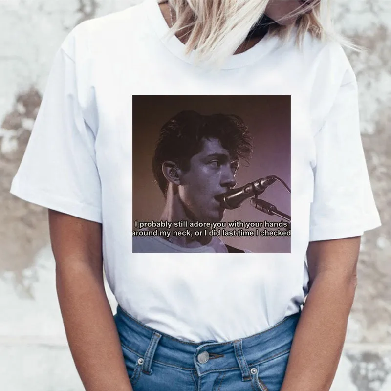 4 Harajuku футболка femme camiseta mujer Arctic Monkeys белая женская футболка летние топы с коротким рукавом и круглым вырезом Женская футболка - Цвет: 4
