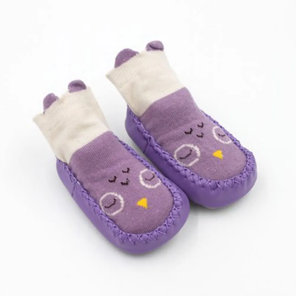 Хлопковые нескользящие носки для новорожденных, носки-тапочки для маленьких мальчиков, носки для маленьких девочек, нескользящие спортивные носки-тапочки с милыми мультяшными животными для малышей