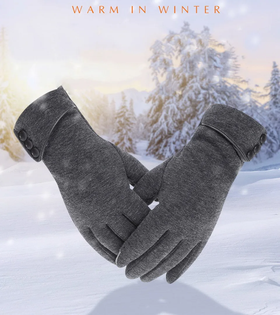 Модные теплые зимние перчатки женские перчатки для сенсорного экрана бархатные утепленные варежки перчатки для вождения G007