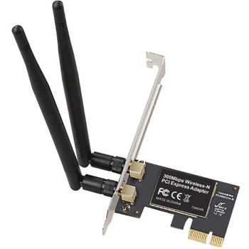 

Dual Band PCI-E WiFi Wireless Card Adapter 2.4GHz 300Mbps Wi-Fi Converter Card for Windows Server XP/7/8/8.1/10