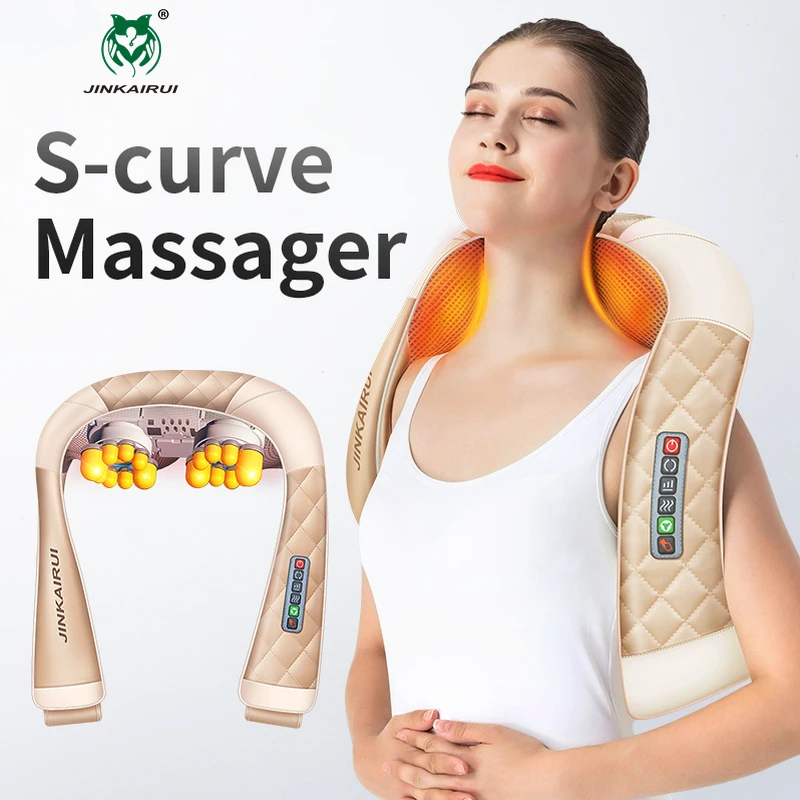 

Jinkairui Neck Massager Back Electric Relieve Pain with Heat Shiatsu Best Gift Men Women Dad Mom Christmas Valentines Present