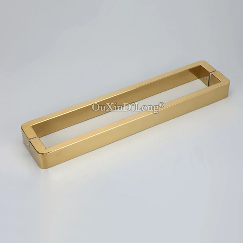 1PCS Stainless Steel Shower Glass Sliding Door Handles Glass Door Pull / Push Handles Titanium Gold Hole Distance 400mm / 440mm