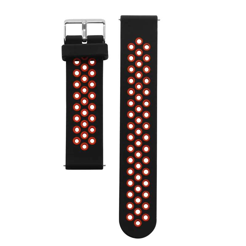 Blackred LEMFO умные аксессуары для Xiaomi Huami Bip умные часы 20 мм молодежные спортивные умные часы ремешок на запястье силиконовый двойной цвет - Цвет: Blackred
