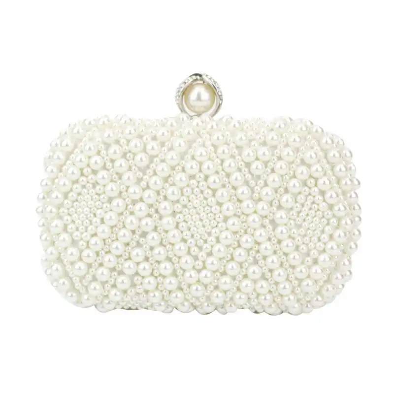 white pearl clutch