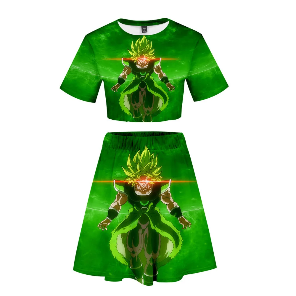 Предоставляем стиль Dragon Ball серии 3D цифровая печать Летняя короткая юбка комплект