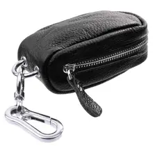 Car Key Bag Household key bag Unisex Zipper bag in PU Leather for Keychain Case for Key / USB / Pieces / Coin-Black