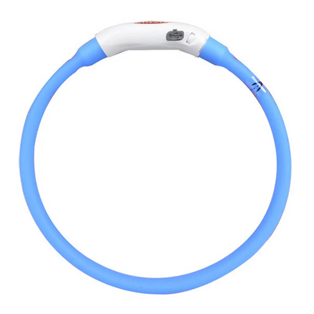 Blue Behogar Модный USB Перезаряжаемый регулируемый водонепроницаемый светодиодный ошейник для домашних животных с петлей на шею для маленьких, средних и больших собак, кошек 50 см/19,69 дюйма - Цвет: Blue