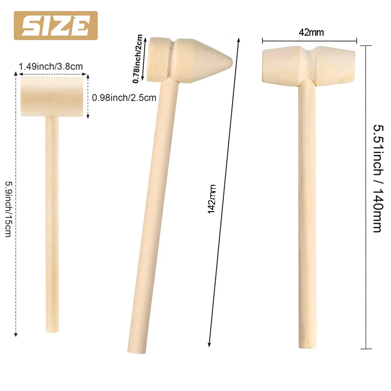 5 Pack Wooden Crab Lobster Mallets Seafood Shellfish Crab Mallet Solid  Natural Hardwood Crab Hammer for Cracking Seafood Tool : : Home