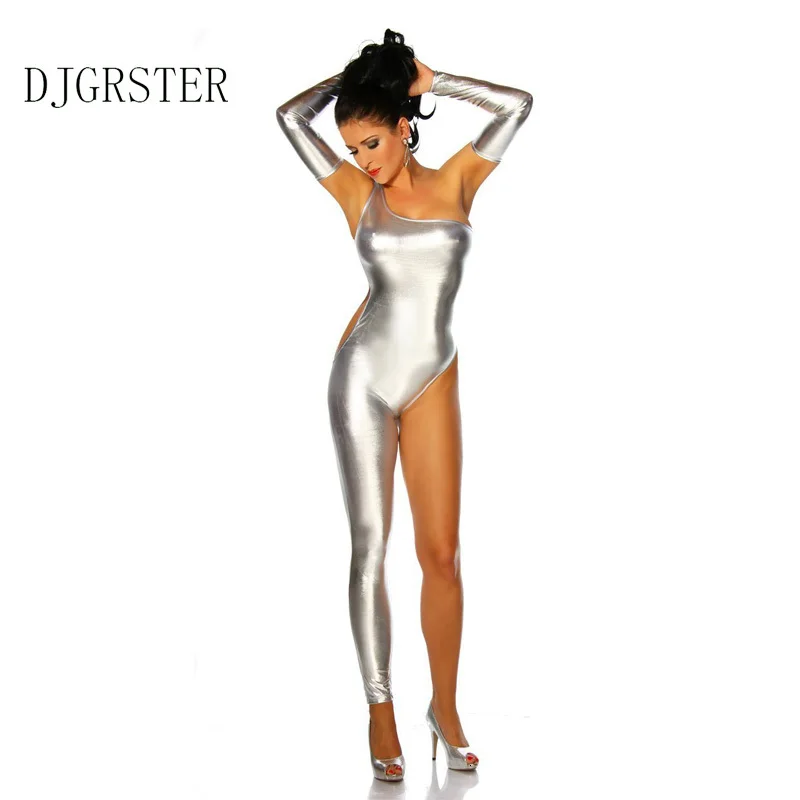 DJGRSTER, Женский костюм для танцев на шесте, латексное белье, сексуальный комбинезон из искусственной кожи, Черный боди, ПВХ, с мокром эффектом, бандажный полукомбинезон