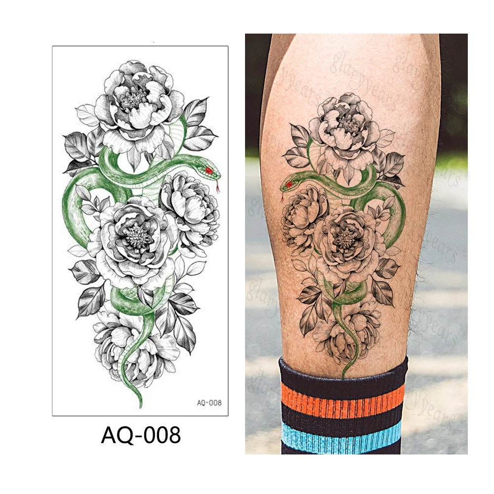 Glaryyears 1 лист цветочный узор временная татуировка наклейка красочная поддельная Вспышка водонепроницаемый Модный маленький боди-арт мужской женский AQ - Цвет: AQ-008