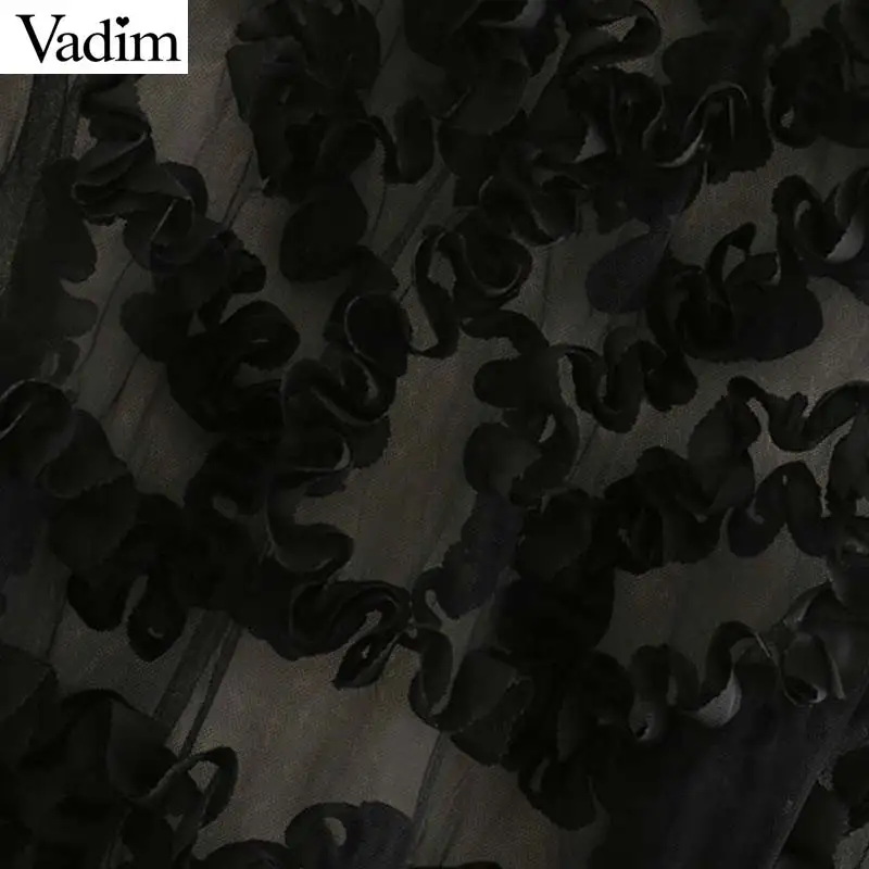Vadim Женская Соблазнительная прозрачная из тюли короткая блузка прозрачный длинный рукав обрезанный Женский Топ стильные вечерние Клубные рубашки blusas LB543