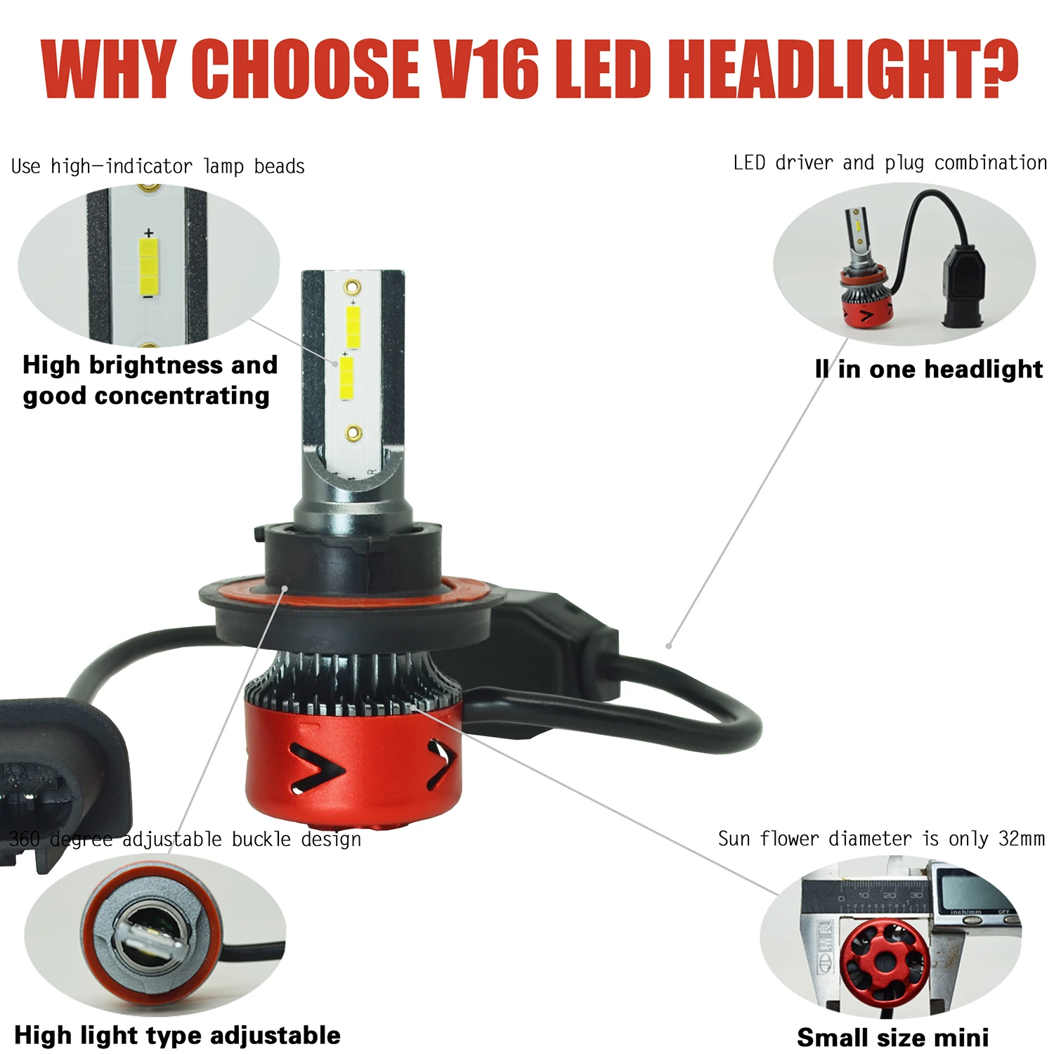 Новые продукты нового поколения автомобильные лампочки Led V16 H1 H8 H9 H4 H7 H11 9012 Led 9008 H13 9004 9006 Авто фары светодиодные H13 бордовый