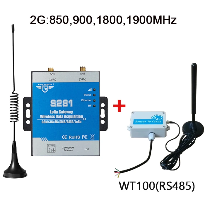 Беспроводной LoRa шлюз Интернет вещей шлюз 433 МГц 3g 4G Ethernet модуль сбора данных - Цвет: 2G with WT100