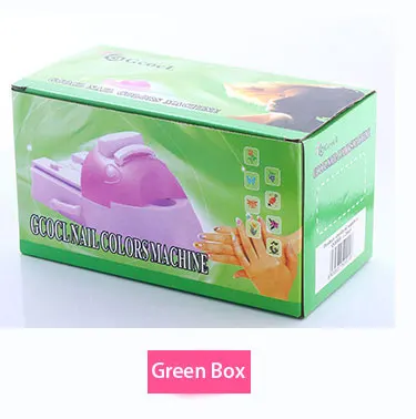 Green Box Профессиональный дизайн ногтей DIY принтер простая печать шаблон штамп для дизайна ногтей машина с 6 шт. металлический штамп инструмент Нейл-арт Оборудование Набор - Цвет: Green Box