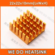 1 шт. теплоотвод маршрутизации процессор теплоотвод чип теплоотвод 22*22*10 мм Золотой слот радиатора