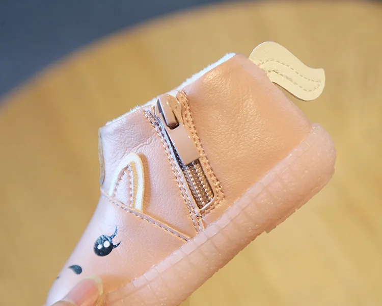 Новая зимняя детская хлопковая обувь с милым единорогом, водонепроницаемые детские зимние ботинки для маленьких мальчиков и девочек 1-3 лет