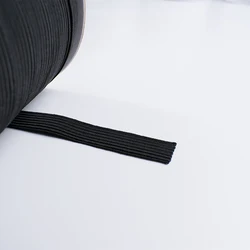 High Elastic Flat Rubber Band for DIY Craft and Sewing - White/Black (Various Widths Available) (Black)
