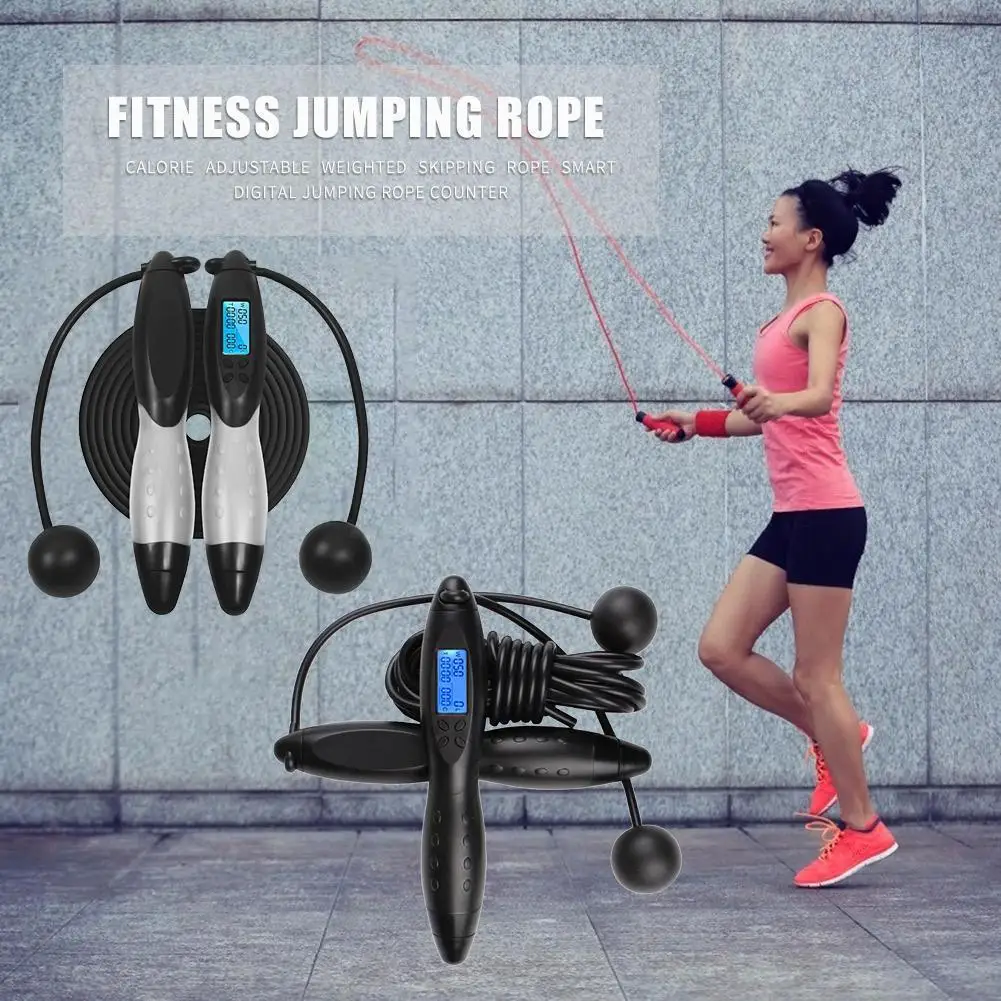 

Accurate Digital Display Anti-Slip Tpe Hand Grip Smart Electronic Counting Adult Fitness Skipping Rope High Definition