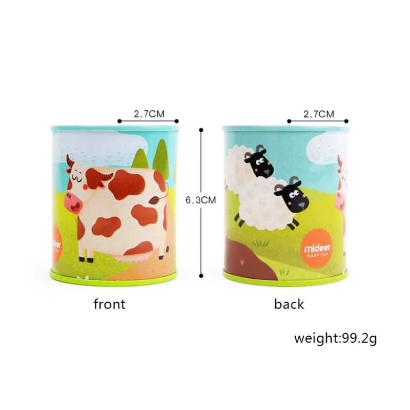 Classic Animal Sound Noise Maker Cow Print Tins Party Set Bundle Simulation Sound Toy Kids Girl Boy Birthday Gift for Children
