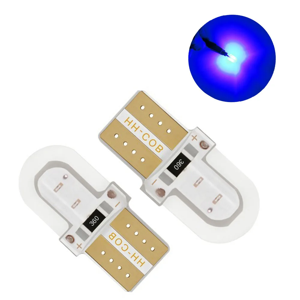 Blue 10 шт. светодиодный W5W T10 194 168 W5W COB 8SMD светодиодный светильник для парковки авто клинообразный габаритный светильник CANBUS яркая кварцевая белая лампа - Испускаемый цвет: Blue