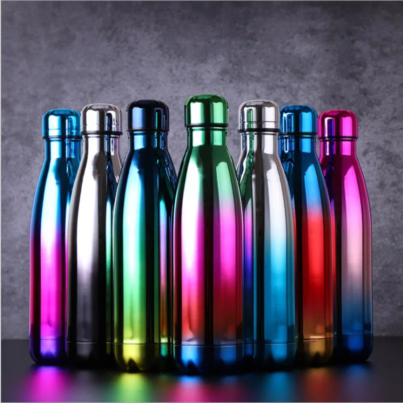 

Cola Bottle 304 Stainless Steel Insulation Cup Metal Plating Coating Cup Gradient Color Thermos Bottle Insulated Coffee Mug
