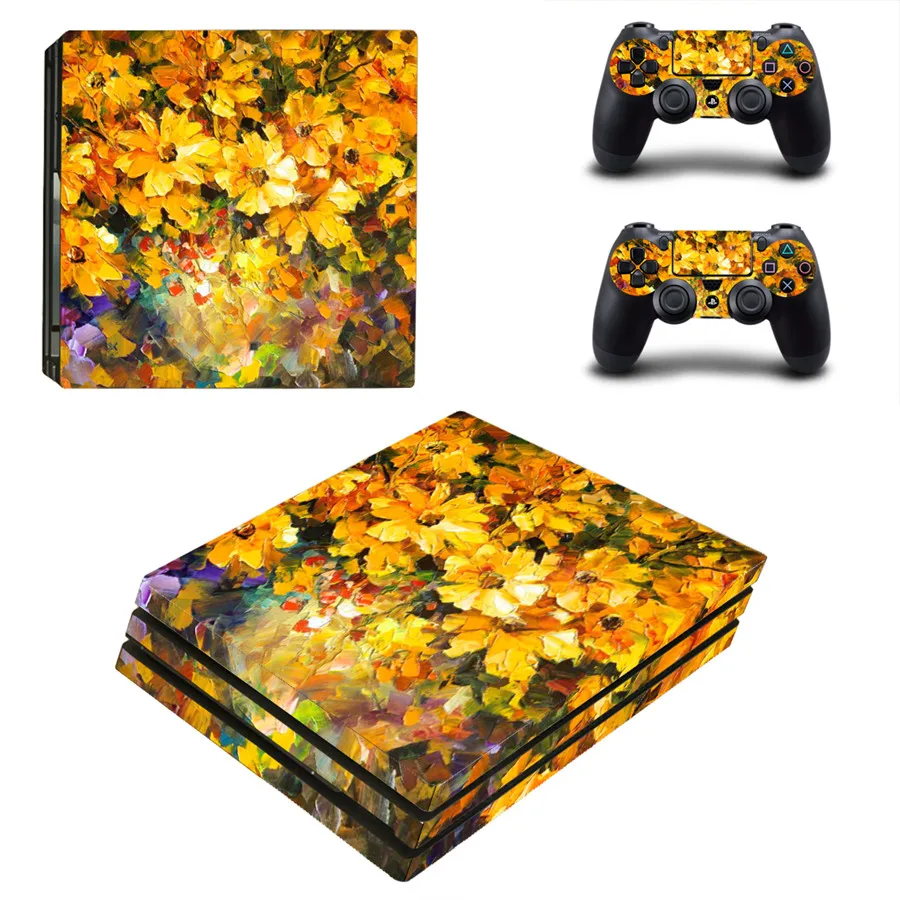 Oil Painting Style Skin Sticker for PS4 Pro PlayStation 4 Pro Console & Controllers Decal Vinyl Skins Accessories Style 18 