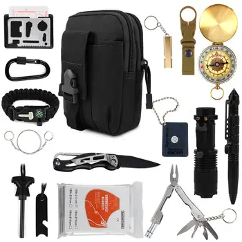 

Outdoor Emergency Survival Kit Survival Gear Tool Pouch Camping Travel Multifunction First Aid SOS EDC Emergency Supplies