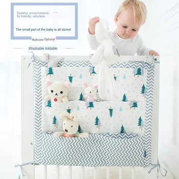 

Wall Hanging Storage Bags Multi-layer Cotton Crib Storage Bag Cartoon Multi-function Storage Bags for Baby Toys Kids Educational