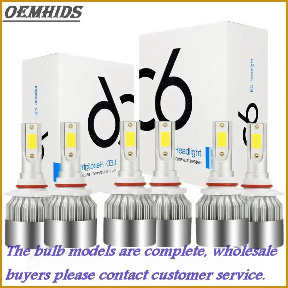 2 шт. OEMHIDS C6 H1 H3 светодиодный лампы для передних фар H7 Автомобильные фары H4 880 H11 HB3