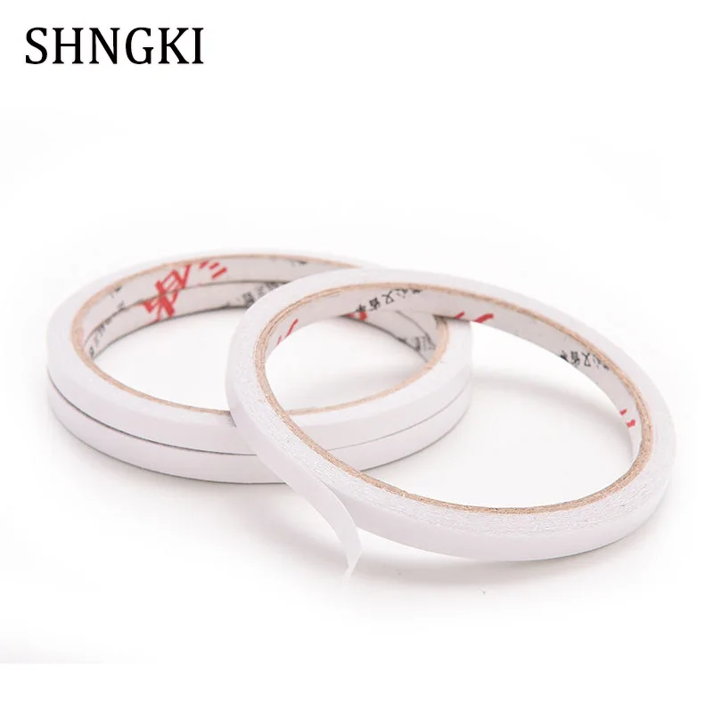 5 Rolls 6mm Hot Sale Adhesive Tape Strong Adhesive Double Sided Tape Sticker for Office