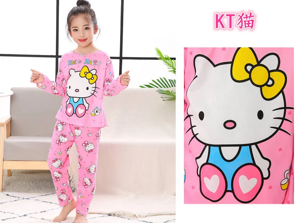 [Men And Women Celebrity Style] Big Boy Autumn Set CHILDREN'S Pajamas Long Sleeve Cartoon Kids Pajamas Tracksuit Short Sleeve