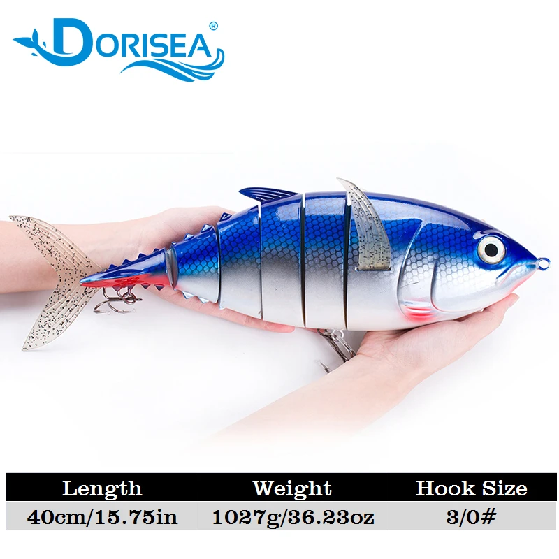 Isca de Pesca Dorisea Grande Jogo Tunas Mar Profundo Barco Plástico Duro 6 Seção Isca 1 Pçs 40cm 1027g 2 High Quality Esporte e Lazer