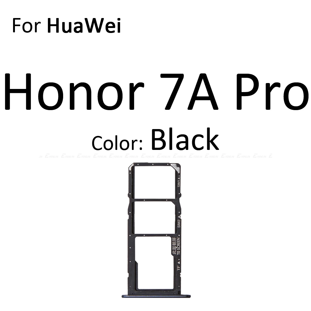 Sim-карта/микро лоток для карт SD гнездо держатель Слот контейнер разъем адаптер запасные части для HuaWei Honor 7A Pro - Цвет: For Honor7APro Black