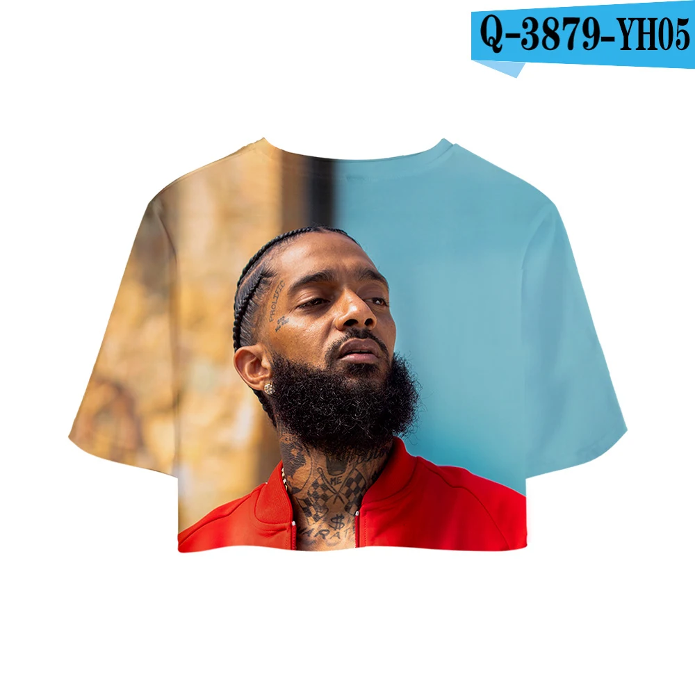 Nipsey hussle женские наборы с принтом Горячая Распродажа альбом пупка короткий рукав и короткие штаны с круглым вырезом летний комплект из двух предметов оверсайз - Цвет: A