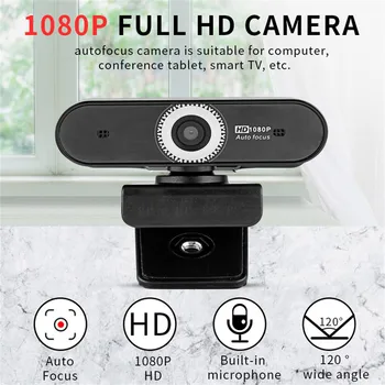 

Auto Focus Webcam 1080P Video Camera Microphone Recording Desktop Laptop Webcam with Built-in HD Microphone USB Plug 2020